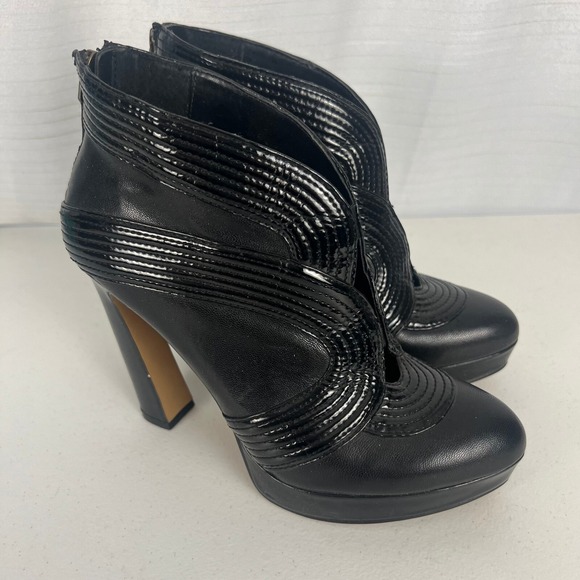 MRKT Namia Ankle BootsWomens 8 Black Ultra High Block Heel Zip Date Night - Picture 1 of 16